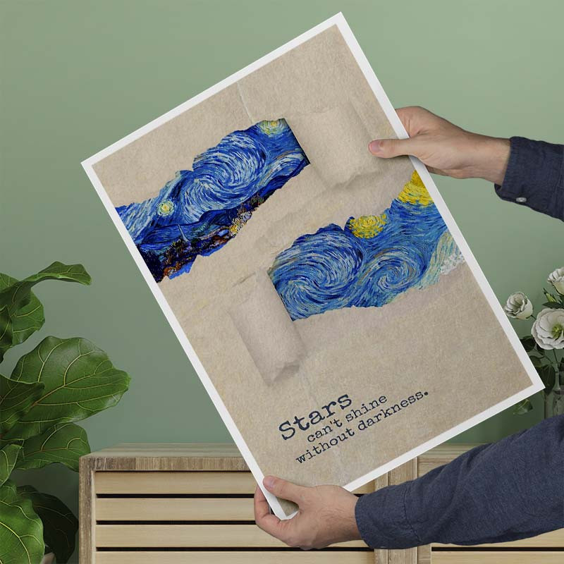 پوستر کارنيکا طرح شب پرستاره فانتزی ون‌گوگ Fantasy Starry Night Van Gogh کد 53865 مجموعه 8 عددی