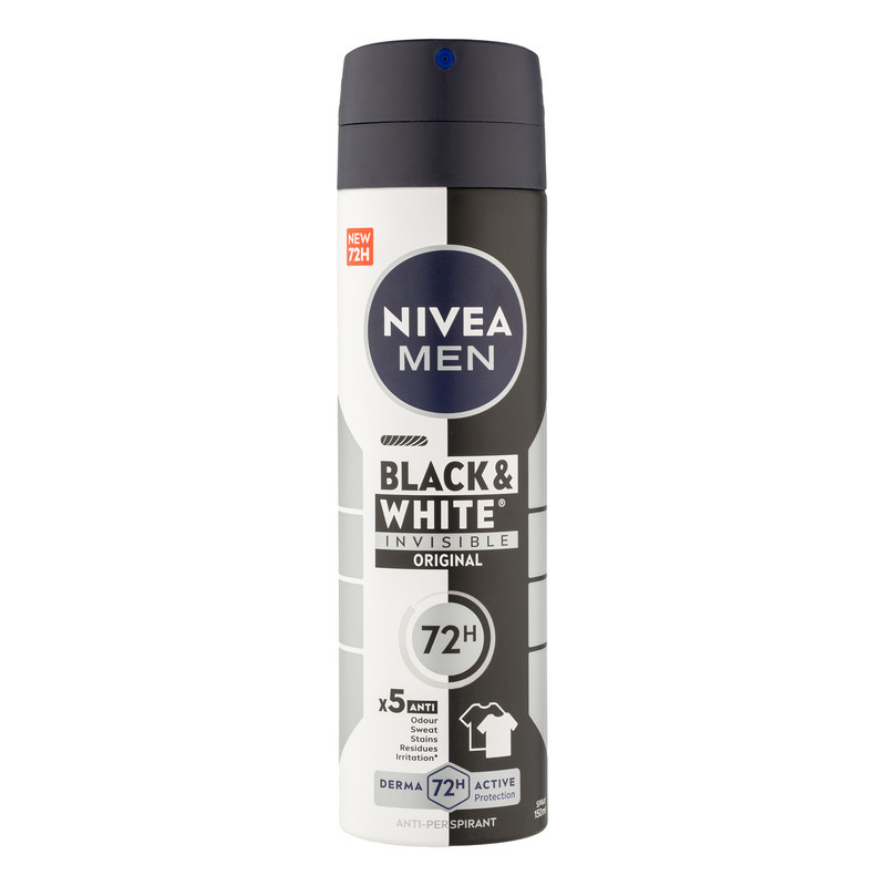 اسپری ضد تعریق مردانه نیوآ مدل Black & White حجم 150 میلی لیتر