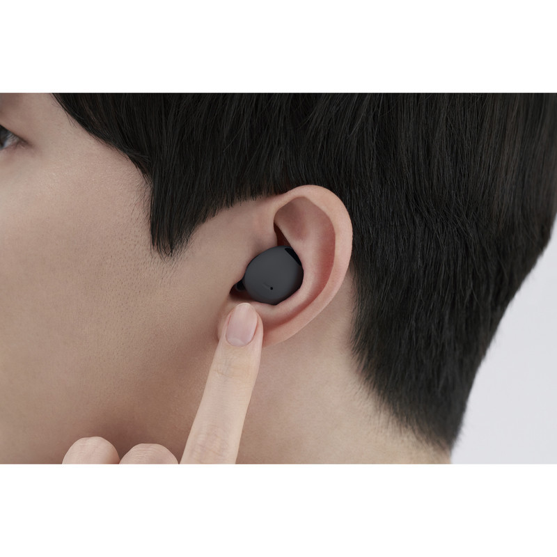 هدفون بلوتوثی سامسونگ مدل Galaxy Buds2 Pro با نویز کنسلینگ فعال (ANC)، درگاه شارژ USB Type-C، دارای میکروفون سه‌گانه، مقاوم در برابر رطوبت و عرق، مجهز به سنسور شتاب‌سنج و مقاومت در برابر آب IPX7