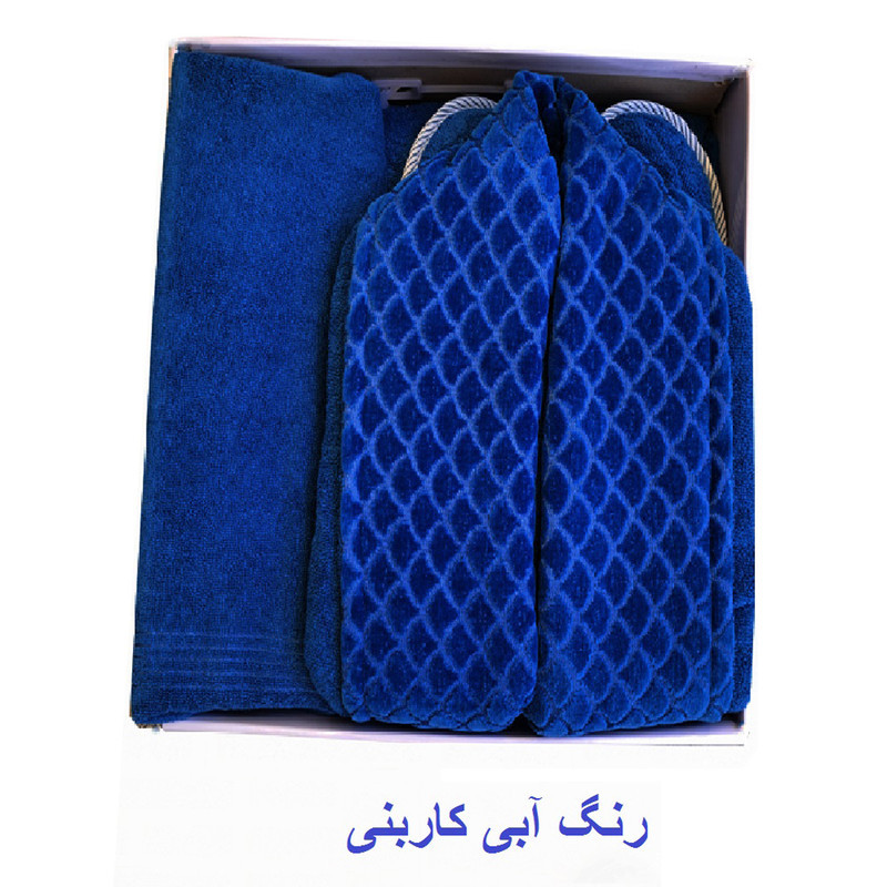 سرویس حوله پالتویی ۳ تکه هنرمند مدل AJORI سایز ۱۲۵