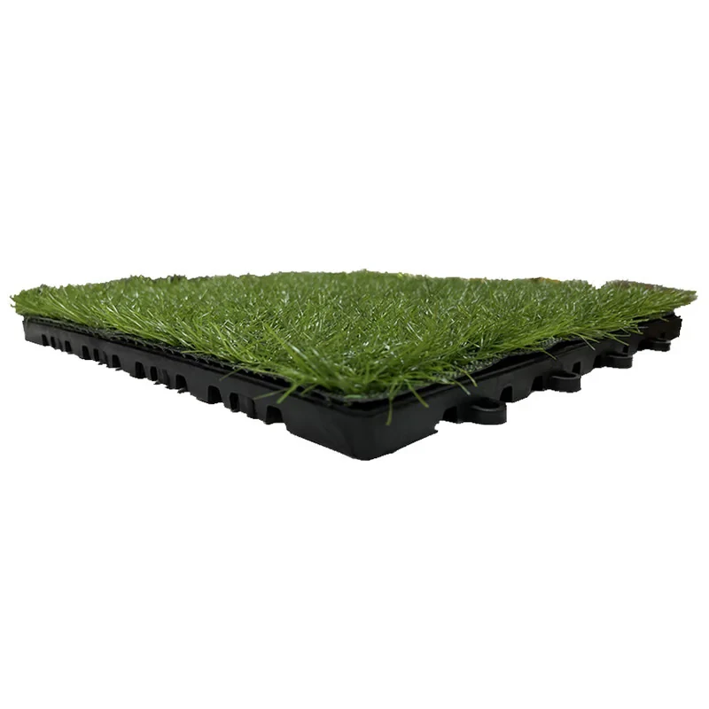 کفپوش مدل تایل چمن مصنوعی زمرد سایز 30x30 سانتی متر بسته 8 عددی