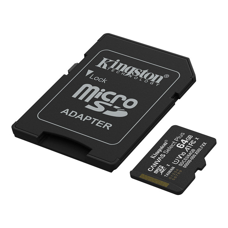 کارت حافظه microSDXC کینگستون مدل CANVAS کلاس 10 استاندارد UHS-I U1 سرعت 100MBps ظرفیت 64 گیگابایت به همراه تبدیل SD