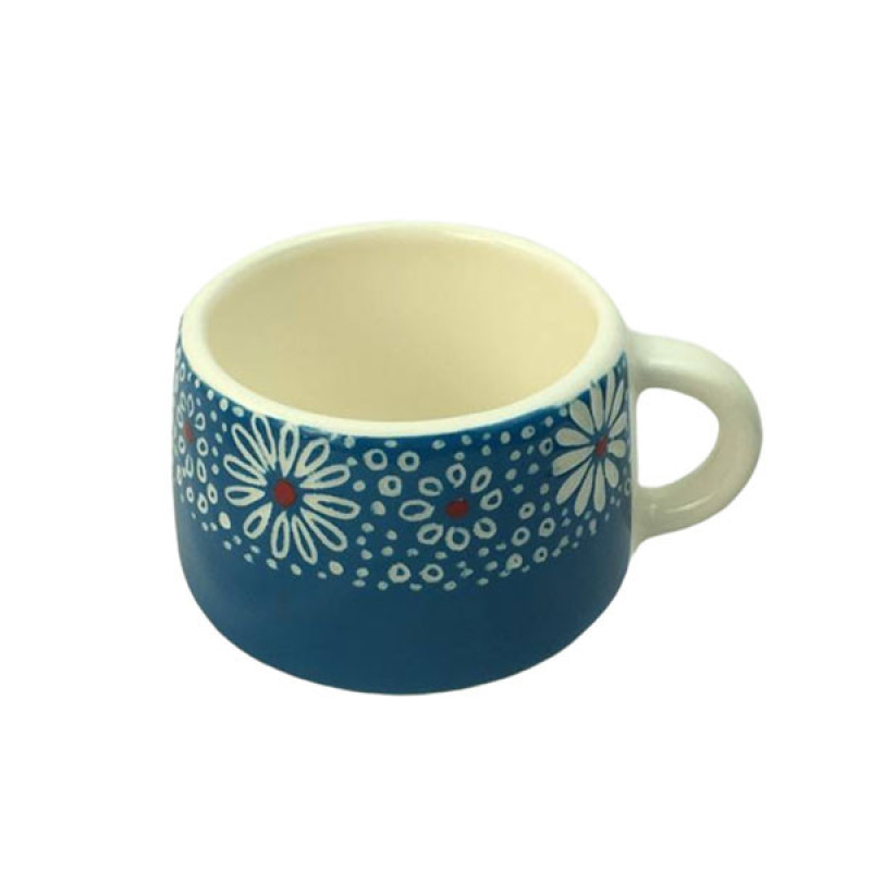 سرویس چای خوری 3 پارچه مناسب برای یک نفر مدل بابونه کد 03