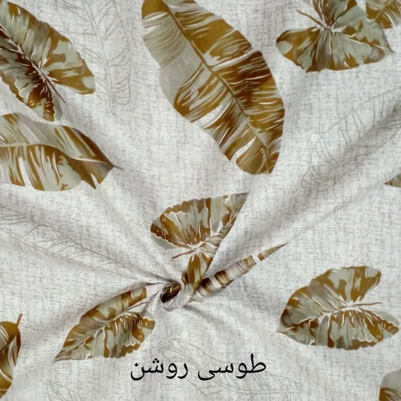 ملحفه مدل کشدار طرح برگ دو نفره  سایز 200x160 سانتی متر