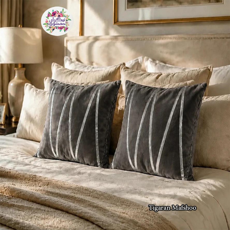 کوسن تیگران مفشوو مدل افرا کد AfraGold1 سایز 38*38 سانتی متر مجموعه 2 عددی