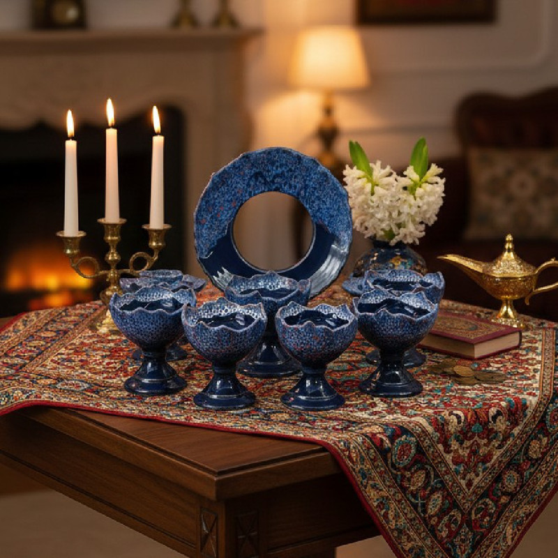 مجموعه ظروف هفت سین 10 پارچه مدل شره ای کد a54