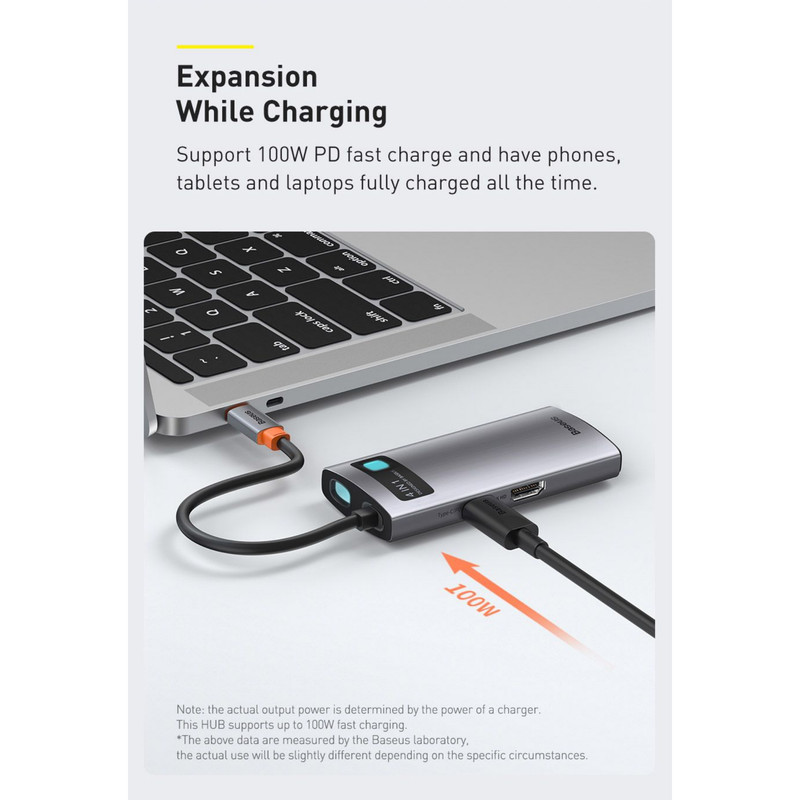 هاب 4 پورت USB-C باسئوس مدل Metal Gleam Series