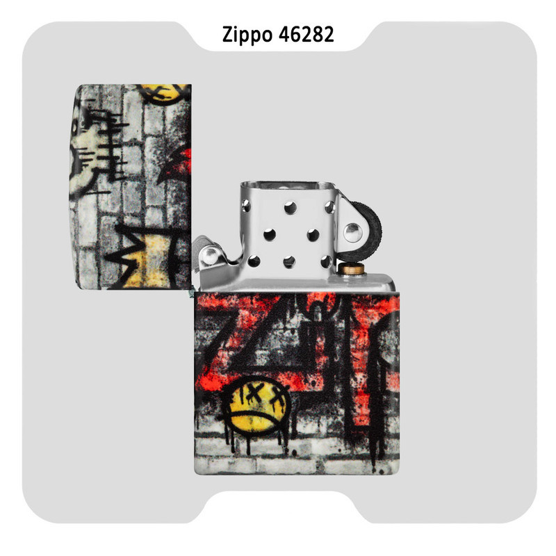 فندک بنزینی زیپو مدل 46282 49352 ZIPPO STREET ART DESIG طرح گرافیتی لوگو زیپو