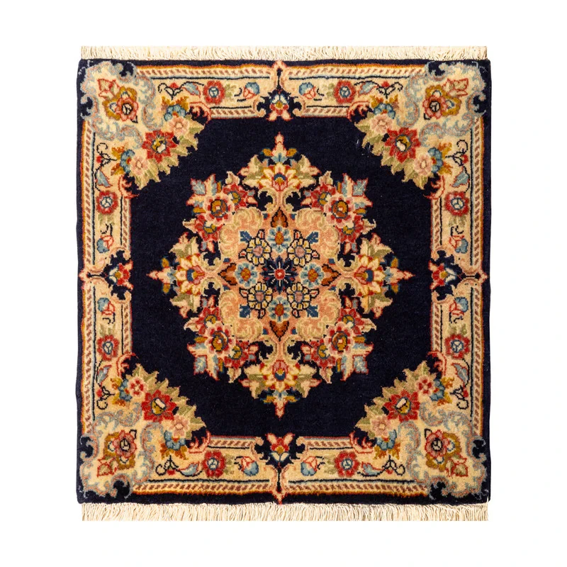 فرش دستبافت 0.3 متری طرح ساروق کد 45P7298 زمینه سرمه ای