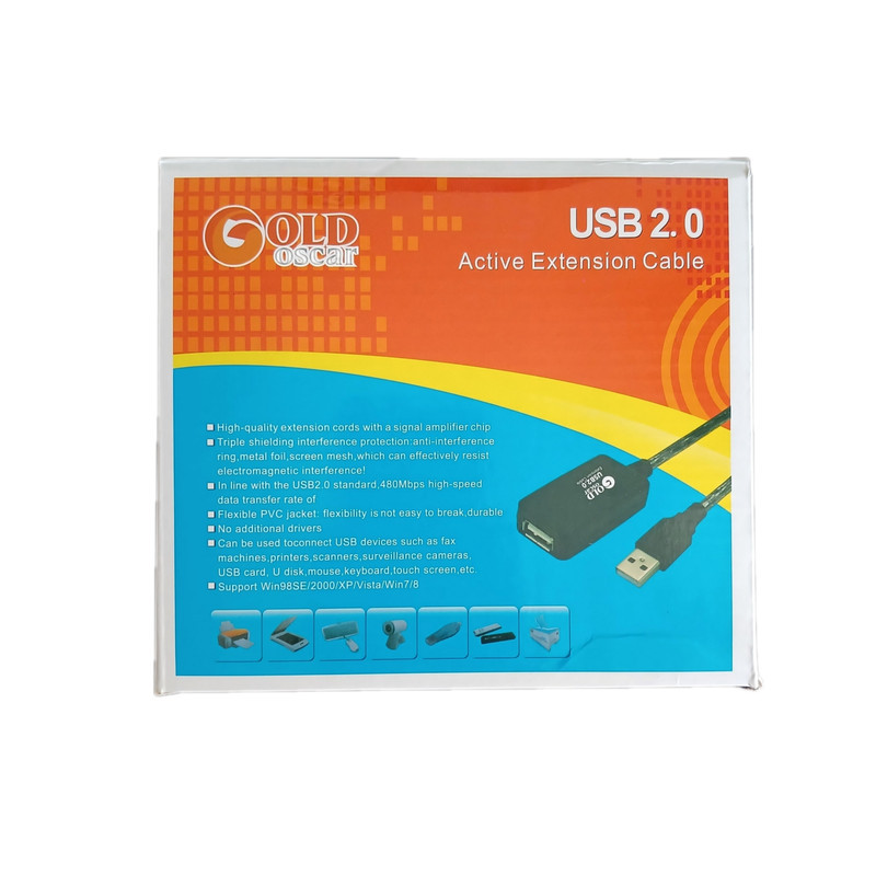 کابل افزایش طول USB گلداسکار مدل برددار طول 10 متر
