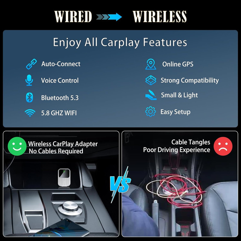 کارپلی و اندروید اتو مدل k2 2in1 CarplayAndroid Auto