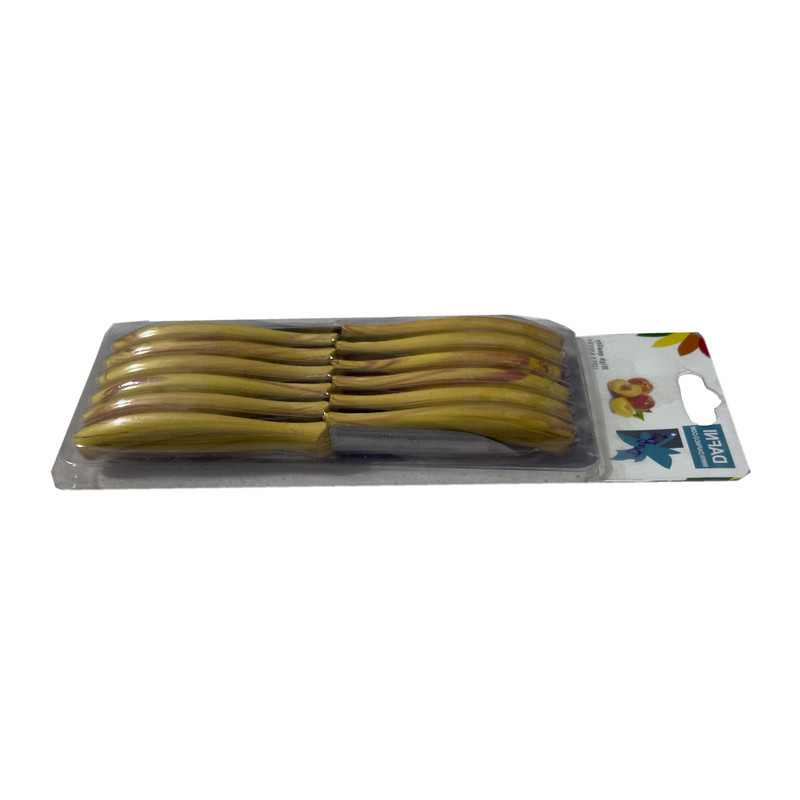 چاقو میوه خوری دفنی مدل دسته چوبی کد SMT-12PCS مجموعه 12 عددی