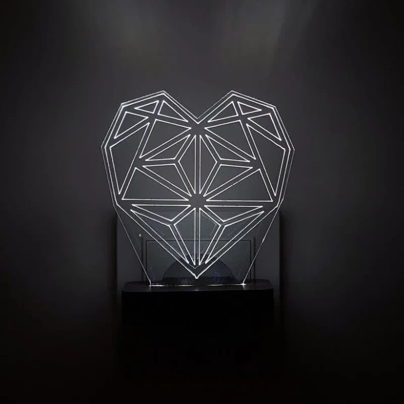چراغ خواب طرح قلب مدل دیواری