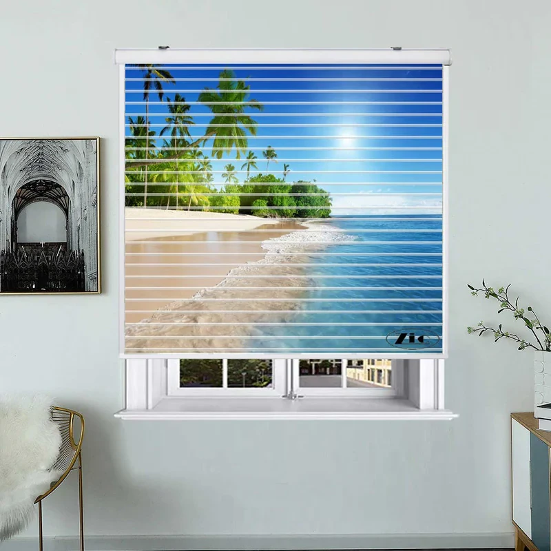 پرده زبرا زیو مدل سیلوئت L-5056 سایز 150x150 سانتی متر