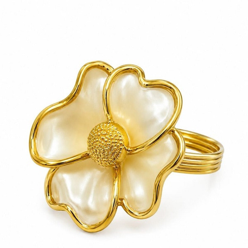 حلقه‌ دستمال سفره مدل P016White مجموعه 3 عددی