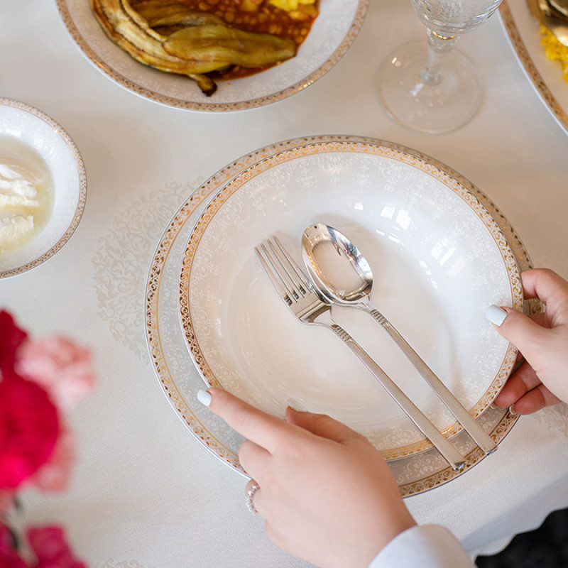 سرویس غذاخوری 35 پارچه چینی زرین ایران سری شهرزاد مدل رومینا درجه یک