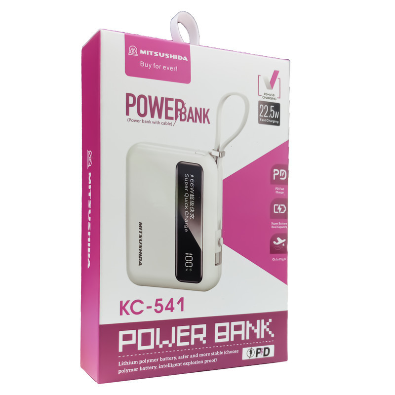 پاوربانک 22.5 وات میتسوشیدا مدل KC-541 ظرفیت 10000میلی‌آمپر ساعت