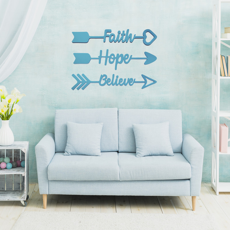 دیوارکوب آرتافرین مدل Believe Faith Hope مجموعه 3 عددی