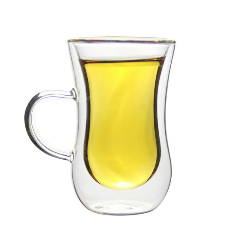 فنجان مدل دوجداره دسته دار کد 80 بسته 6 عددی