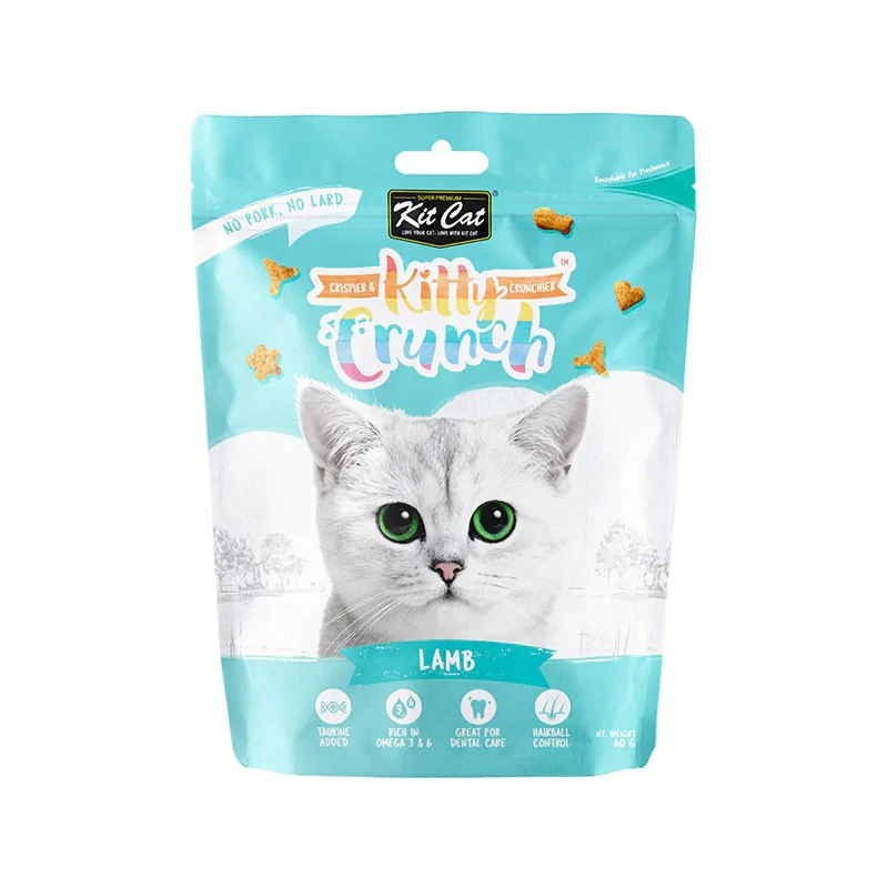 تشویقی بچه گربه کیت کت مدل Kitty Crunch طعم گوشت بره وزن ۶۰ گرم