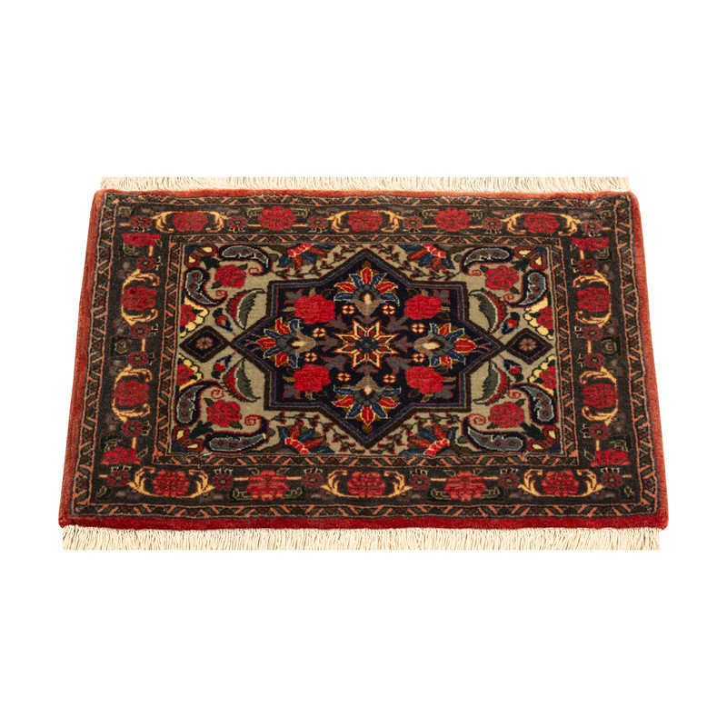 فرش دستبافت 0,25 متری طرح بیجار کد 97P606 زمینه سرمه ای
