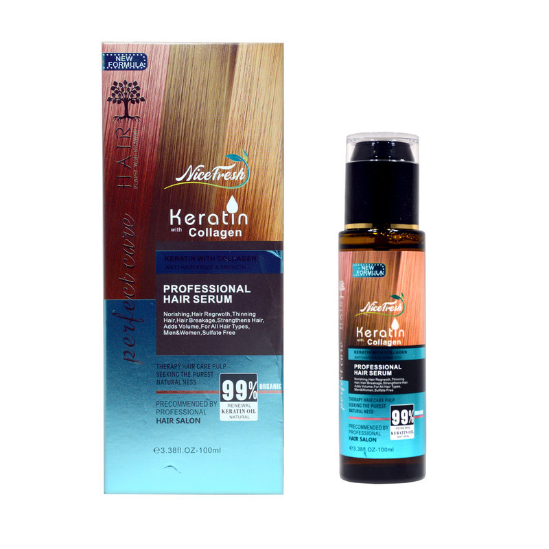سرم مو نایس فرش مدل keratin with collagen حجم 100 میلی لیتر