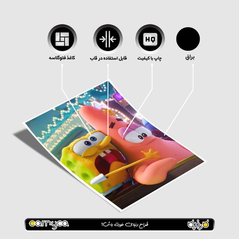 پوستر کارنيکا طرح باب اسفنجی spong bob کد 15341 مجموعه 8 عددی