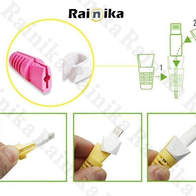 محافظ کابل شارژر دیواری رینیکا مدل Cute Dog BA مناسب برای شارژر اپل 20 وات ba مجموعه 5 عددی