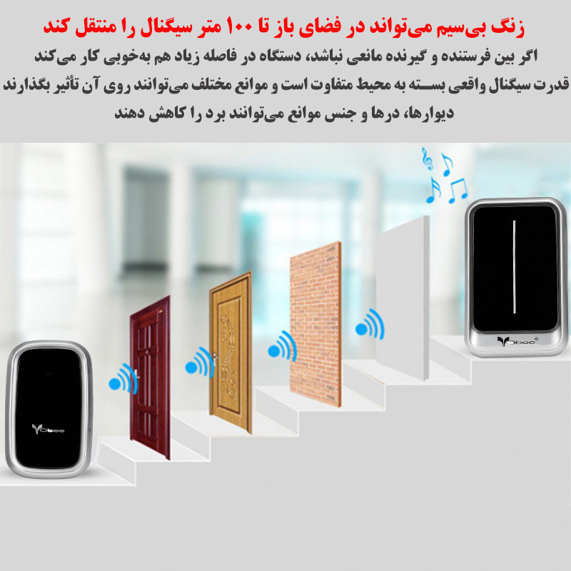 زنگ بی سیم ووبی مدل VV3 مجموعه دو عددی