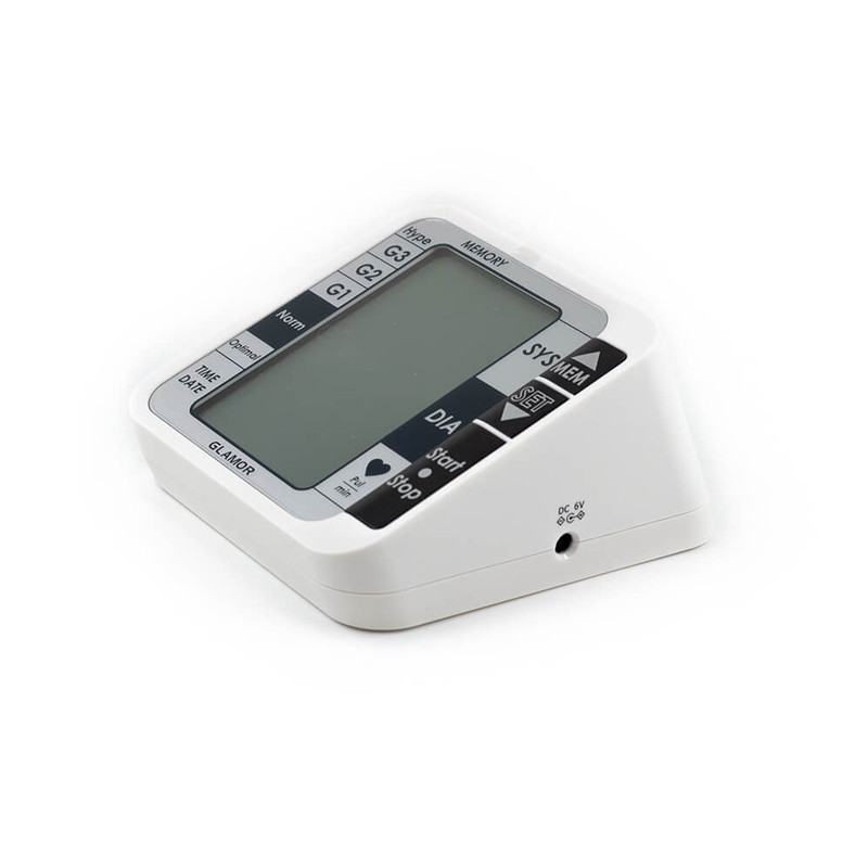 فشارسنج بازویی دیجیتال گلامور مدل TMB-1112 دو کاربره با حافظه 250 رکورد، تشخیص آریتمی، فناوری WMI، منبع انرژی برق و باتری، کاف فنری و ساده برای بازوی 22 تا 42 سانتی‌متر، نمایش میانگین نتایج و خاموشی خودکار
