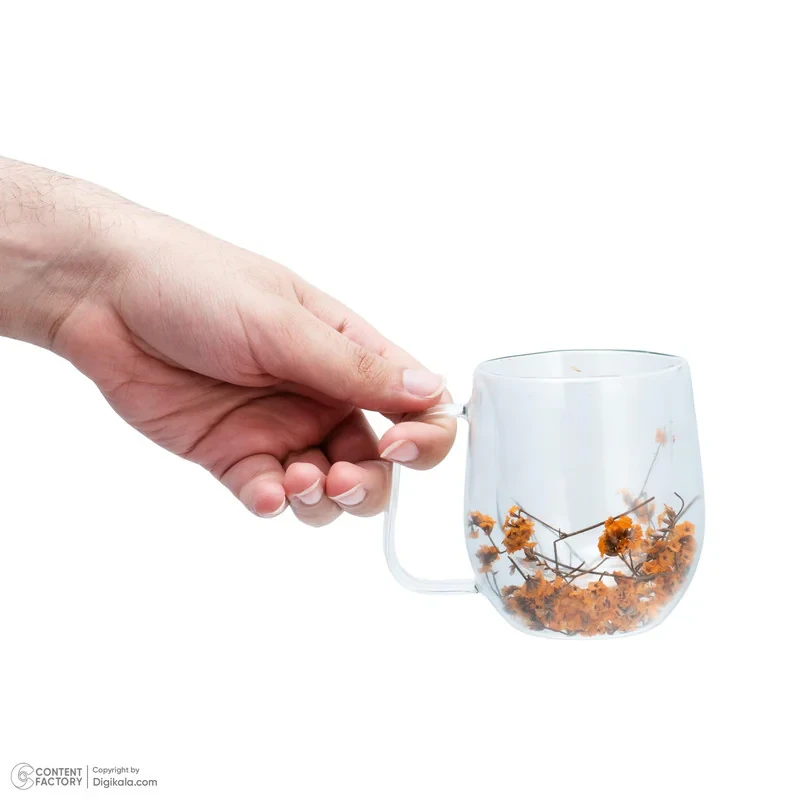 لیوان مدل دوجداره طرح گل‌ دار