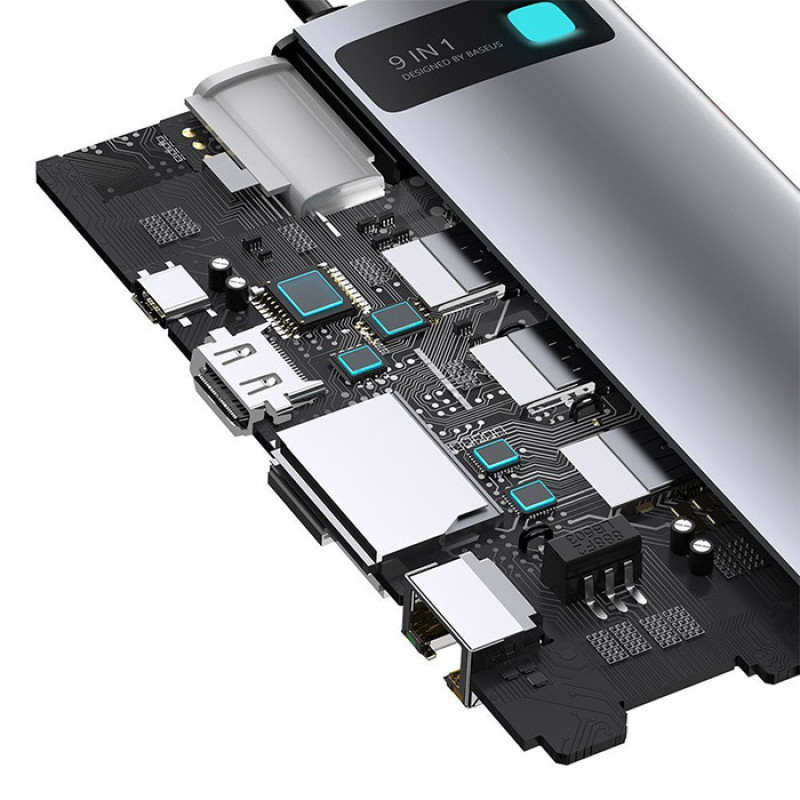 هاب 9 پورت usb-c باسئوس مدل CAHUB-CU0G
