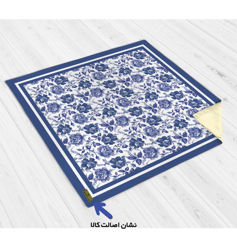رومیزی ریحانلوکس مدل رز آبی RH134 سایز 97x97 سانتی‌متر