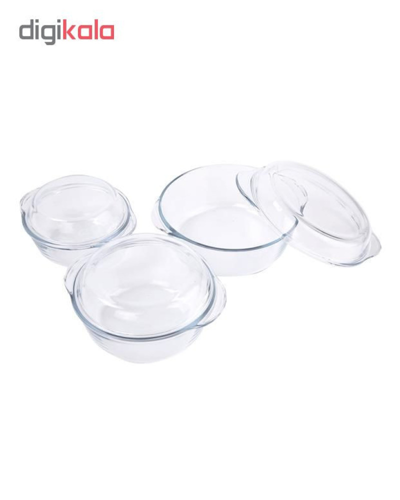 ظرف پخت پیرکس مدل borosilicate مجموعه سه عددی