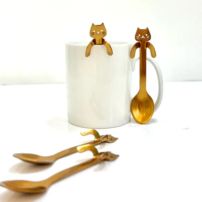 قاشق چای خوری مدل گربه بسته 2 عددی