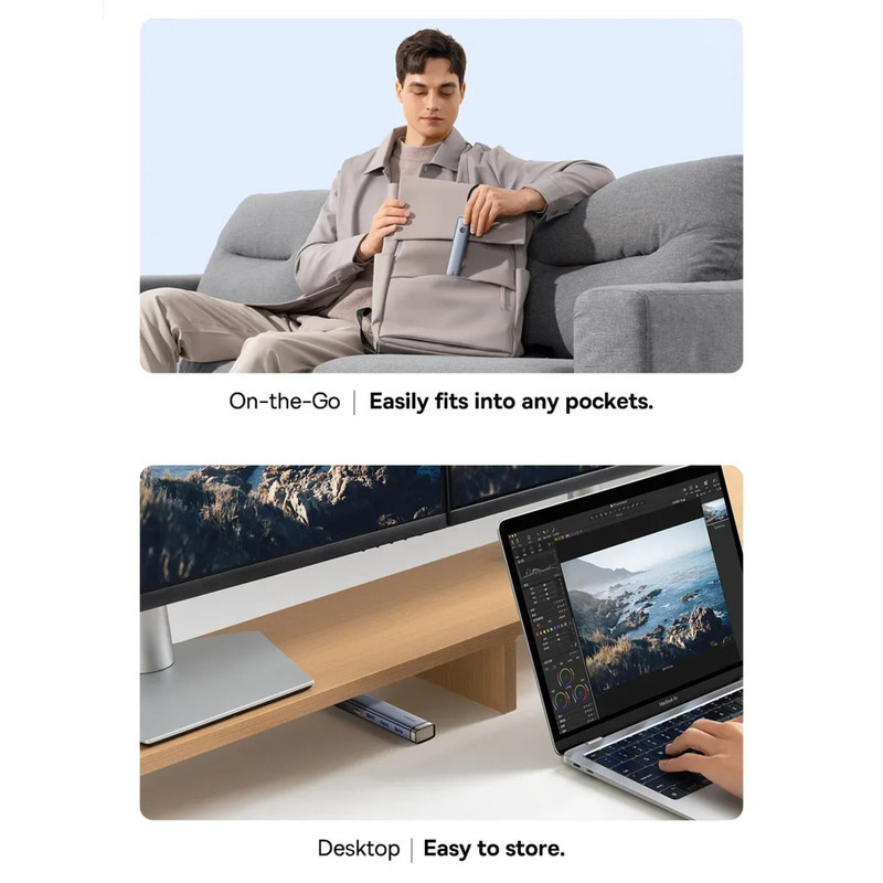 هاب 6 پورت USB-C باسئوس مدل BS-OH164
