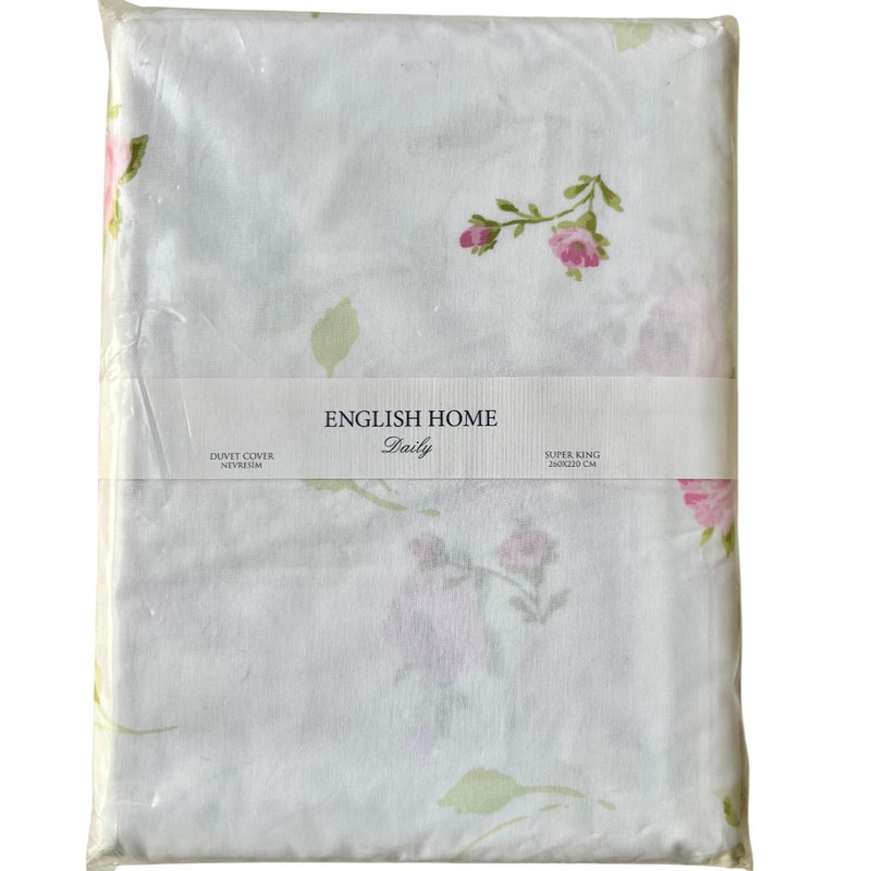 روکش لحاف پنبه انگلیش هوم مدل Rose Rain دو نفره سایز 260x220 سانتی‌متر