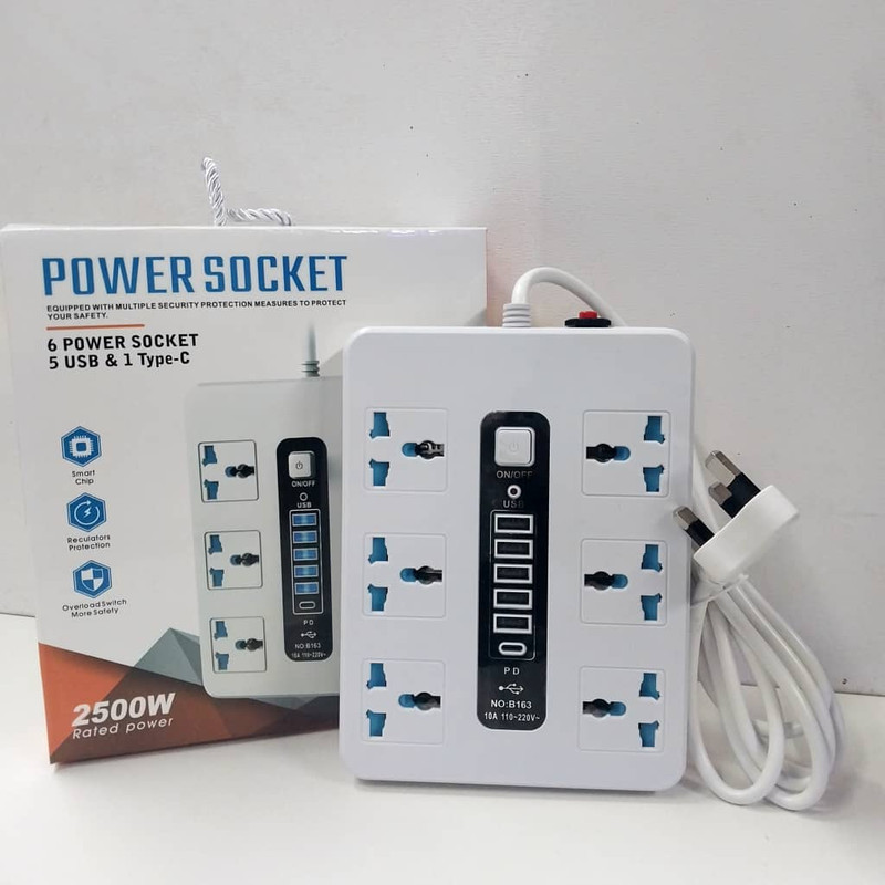 چندراهی برق مدل چندراهی power socket 5USB&1TYPE-C
