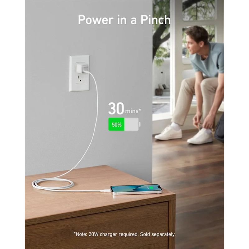 کابل تبدیل  USB-C به لایتنینگ انکر مدل A8832 طول 0.9 متر