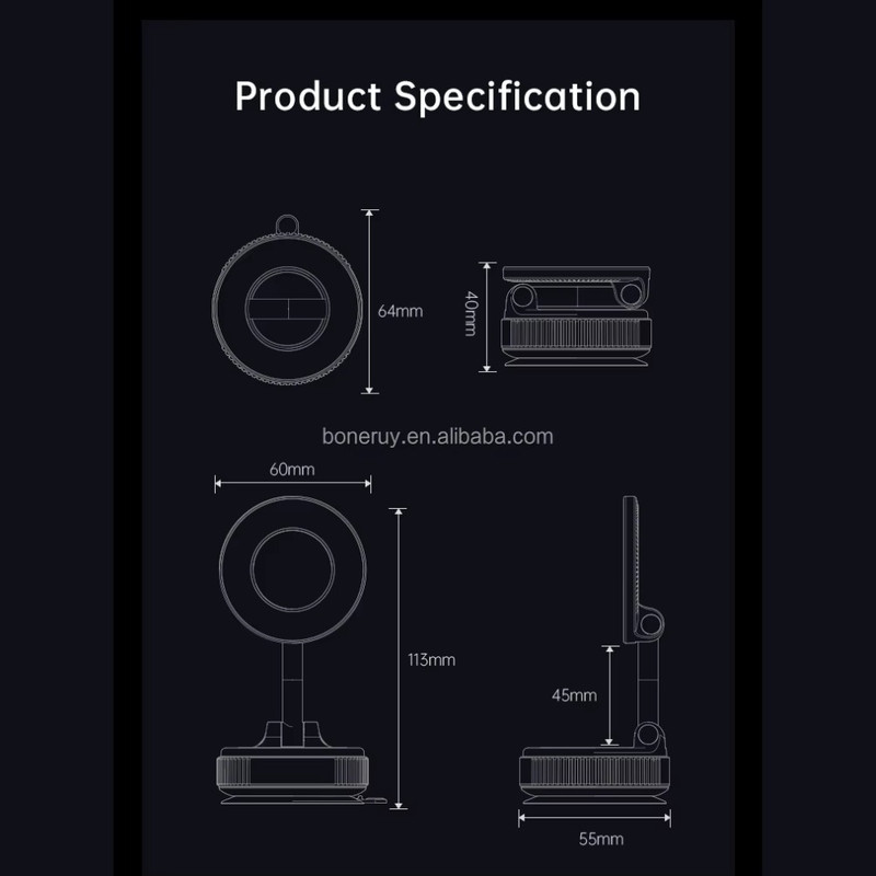 پایه نگهدارنده گوشی موبایل مدل  X68 Vacuum Suction Magnetic Bracket