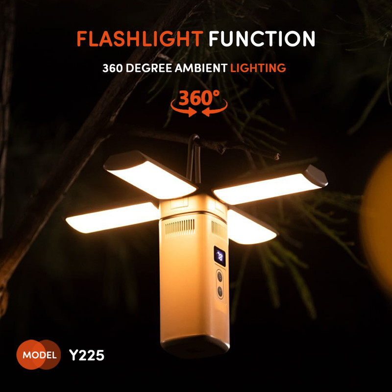 اسپیکر بلوتوثی قابل حمل کربی مدل Y225 POWERBANK&CAMPING LIGHT