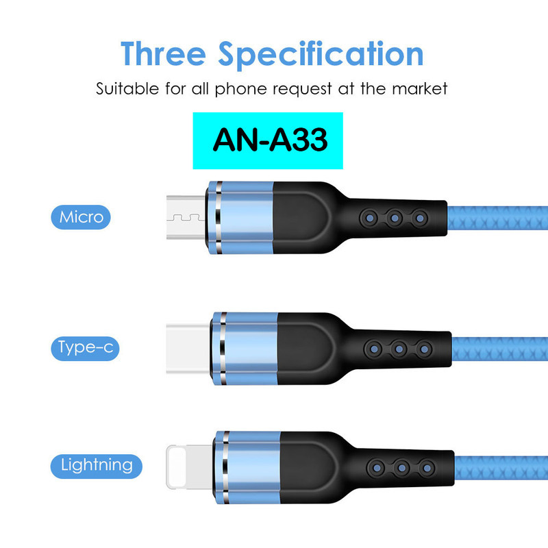 کابل تبدیل USB به USB-C آرسون مدل AN-A33 طول 2 متر