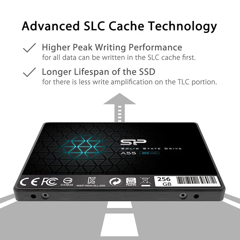 اس اس دی اینترنال SATA III سیلیکون پاور مدل Ace A55 ظرفیت 256 گیگابایت