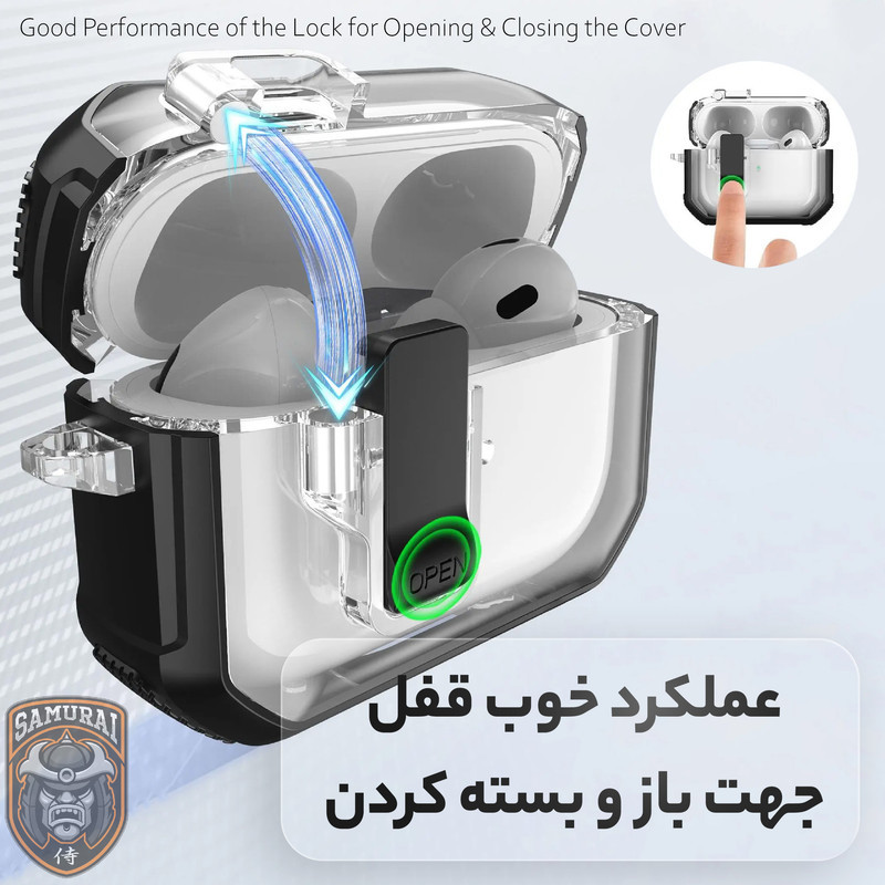 کاور سامورایی مدل Quad-39 مناسب برای کیس اپل Airpods 4