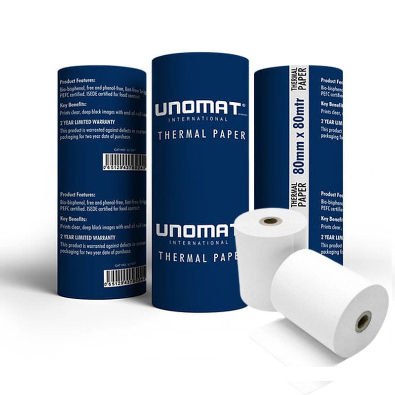 کاغذ پرینتر حرارتی یونومات مدل 80mm بسته 10 عددی