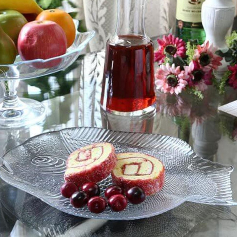 دیس ماهی کریستال پاشاباغچه مدل Marine مناسب سرو ماهی و مرغ، شستشو با دست و ماشین ظرفشویی