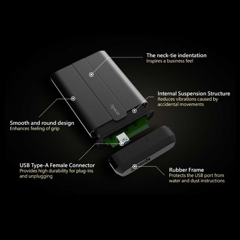 هارد اکسترنال اپیسر مدل AC732 ظرفیت 1 ترابایت ظرفیت یک ترابایت دارای رابط USB Type-A 3.0