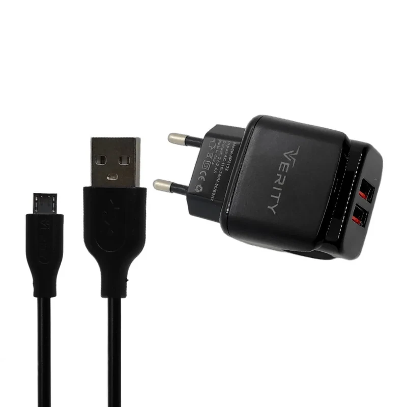 شارژر دیواری وریتی مدل EG-2122 به همراه کابل تبدیل microUSB