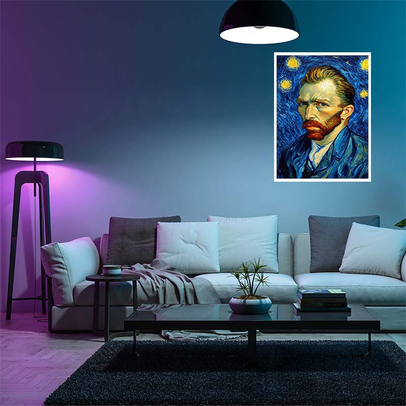 پوستر کارنيکا طرح شب پرستاره فانتزی ون‌گوگ Fantasy Starry Night Van Gogh کد 39871 مجموعه 8 عددی