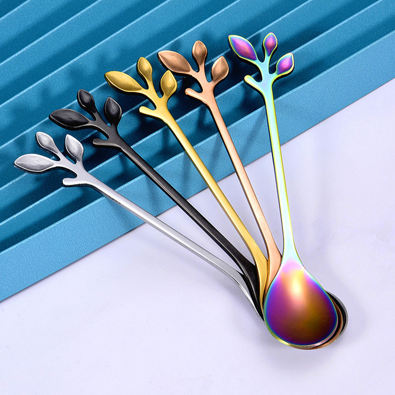 قاشق چای خوری مدل برگ کد 00670 مجموعه 6 عددی
